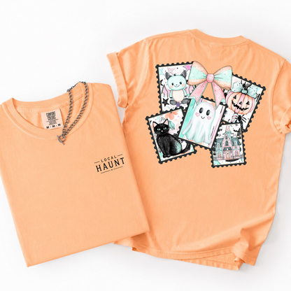 Pastel Halloween Cartoon Stamps- Trendy Graphic Tee