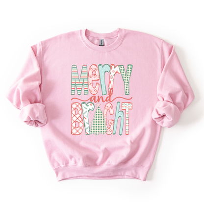 Merry & Bright Doodle Christmas Sweatshirt