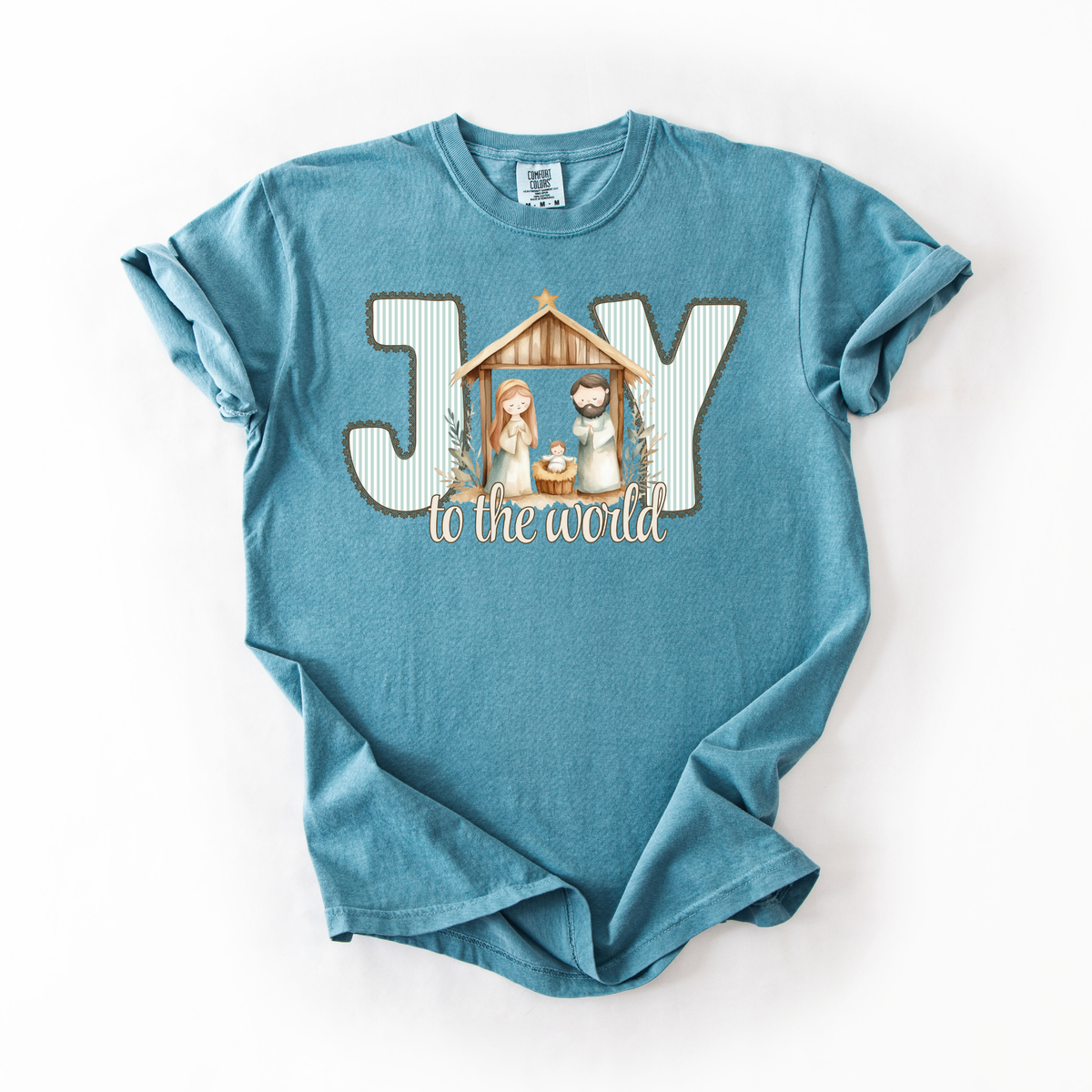 Joy- Nativity Scene- Jesus Is The Reason- Tshirt