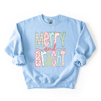 Merry & Bright Doodle Christmas Sweatshirt