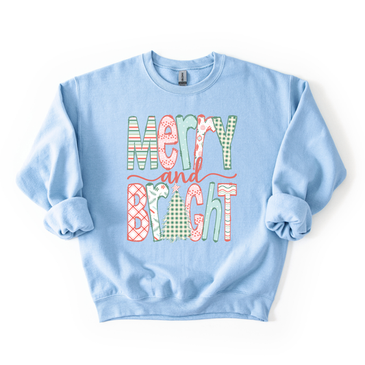 Merry & Bright Doodle Christmas Sweatshirt