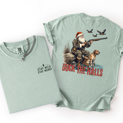 Duck The Halls- Santa Duck Hunter Men's Christmas Tee