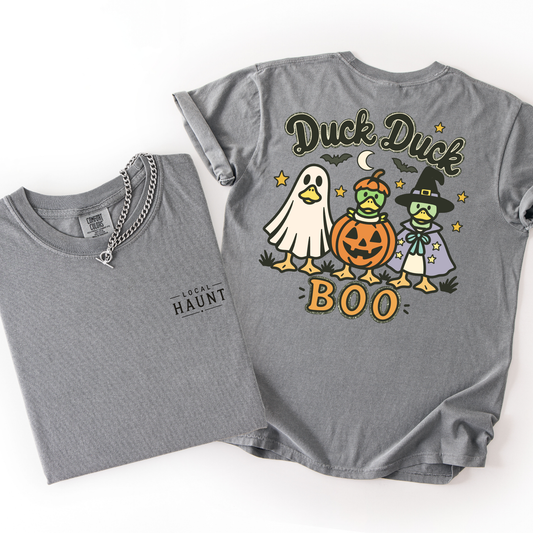 Duck Duck Boo- Trendy Halloween Women's Printed Tee