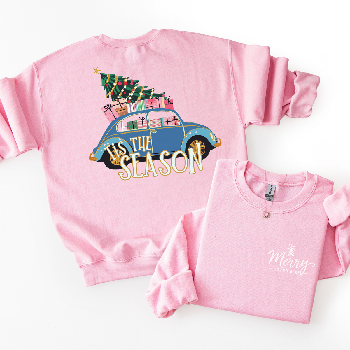 Tis the Season- Vintage Car Preppy Sweatshirt