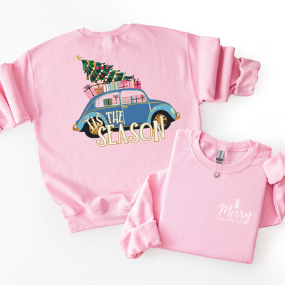 Tis the Season- Vintage Car Preppy Sweatshirt