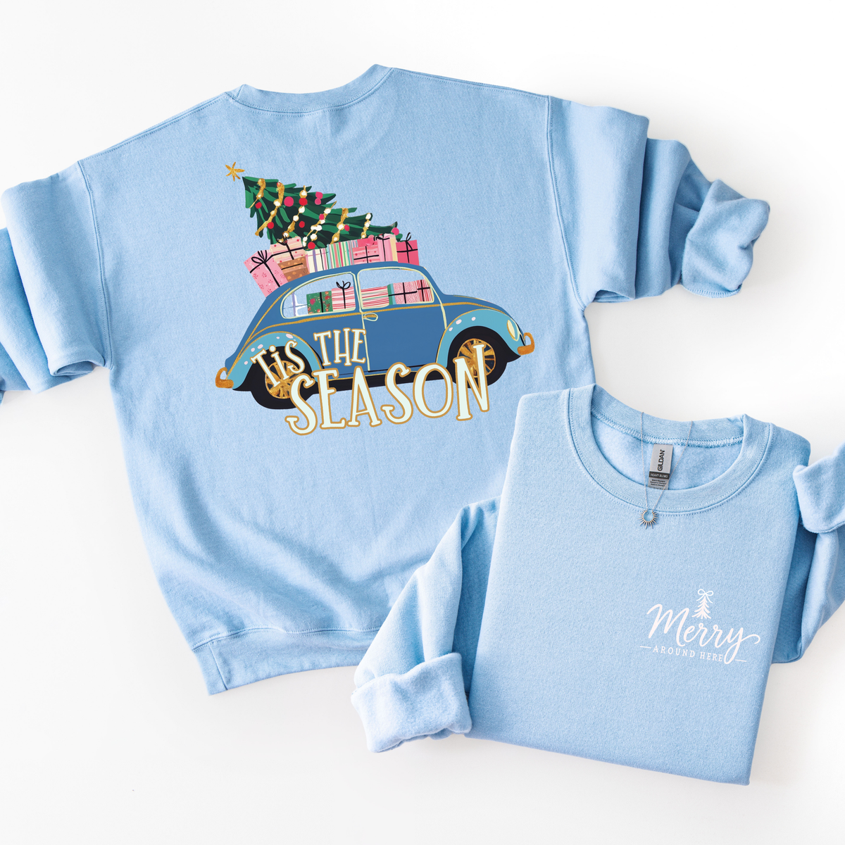 Tis the Season- Vintage Car Preppy Sweatshirt