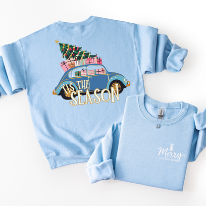 Tis the Season- Vintage Car Preppy Sweatshirt