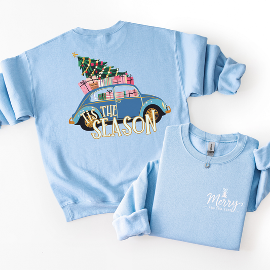 Tis the Season- Vintage Car Preppy Sweatshirt