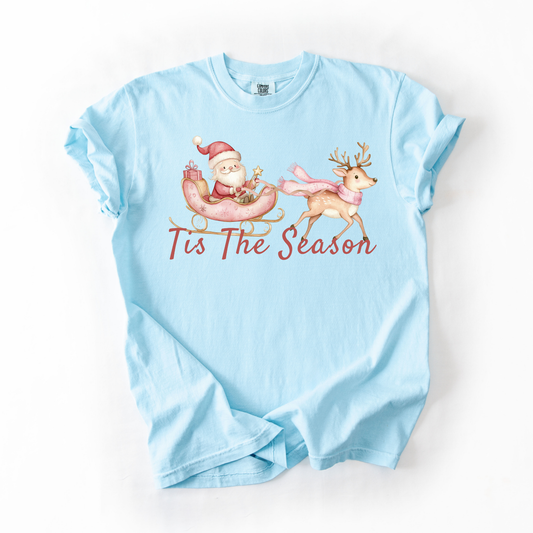 Tis The Season- Santa Sleigh Women's Tshirt