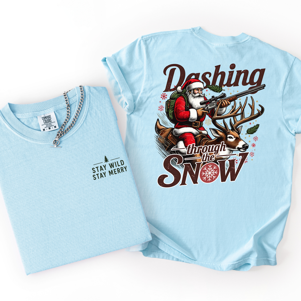 Dashing Through The Snow- Men's Christmas Tshirt