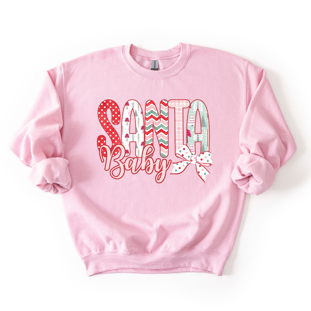 Santa Baby- Doodle Pink Christmas Women's Sweatshirt