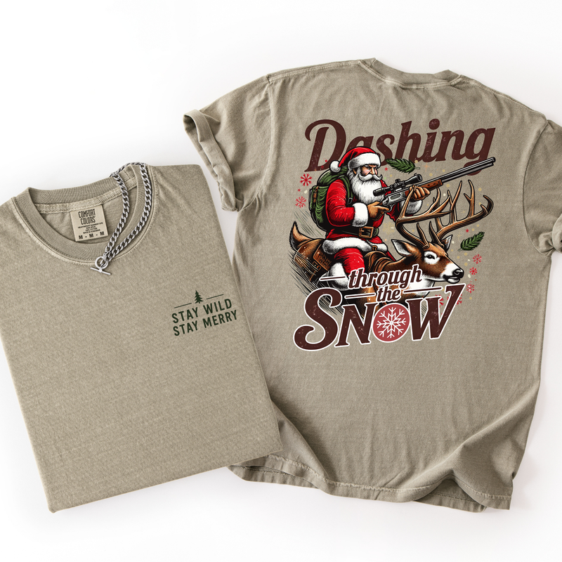 Dashing Through The Snow- Men's Christmas Tshirt