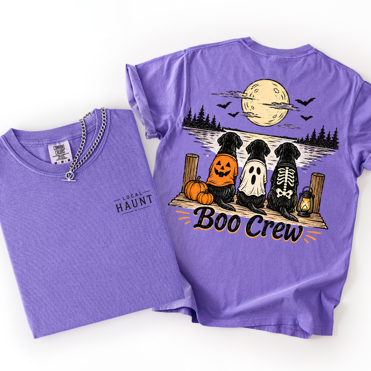 Boo Crew- Pocket Back Printed Tshirt