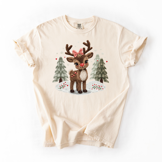 Yarn Reindeer- Trendy Christmas Women's Tshirt