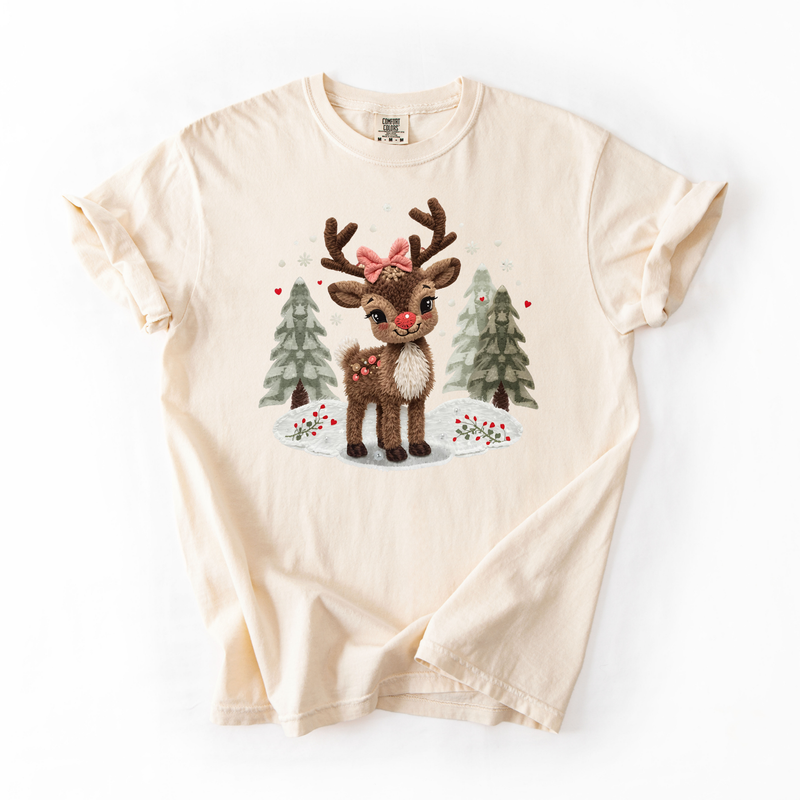 Yarn Reindeer- Trendy Christmas Women's Tshirt