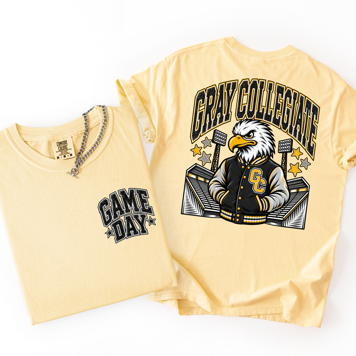Gray Football Mascot Comfort Colors Tee- YOUTH & ADULT