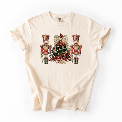 Faux Sequin Glitter Nutcracker- Trendy Christmas Tee