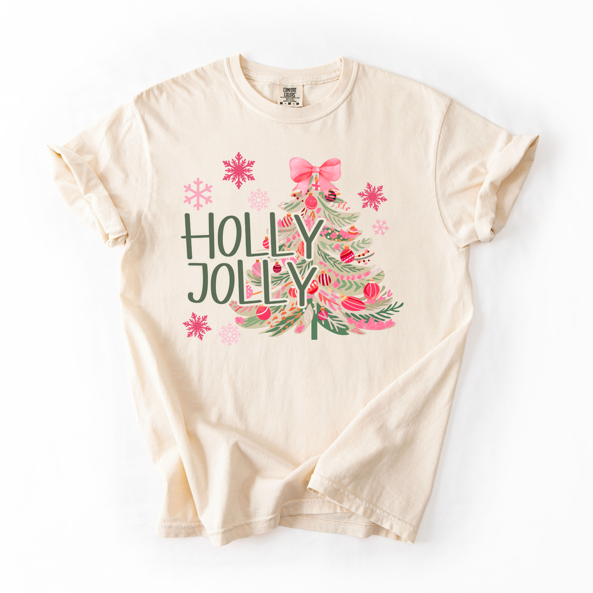 Holly Jolly Pink Christmas- Women's Graphic Tee