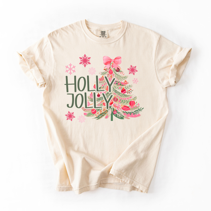 Holly Jolly Pink Christmas- Women's Graphic Tee