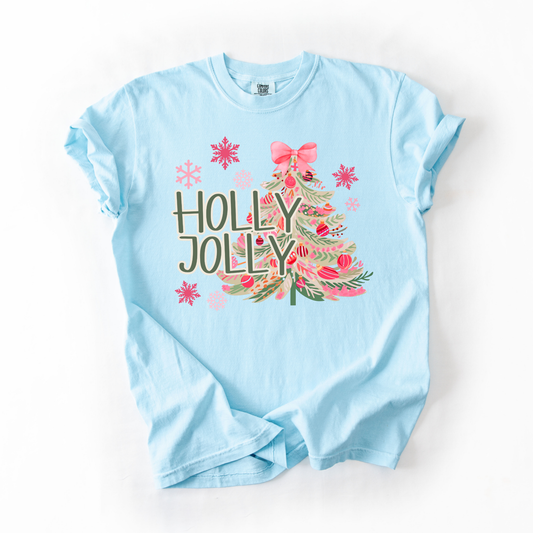 Holly Jolly Pink Christmas- Women's Graphic Tee