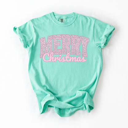 Pink Merry Christmas- Preppy Women's Graphic Tee
