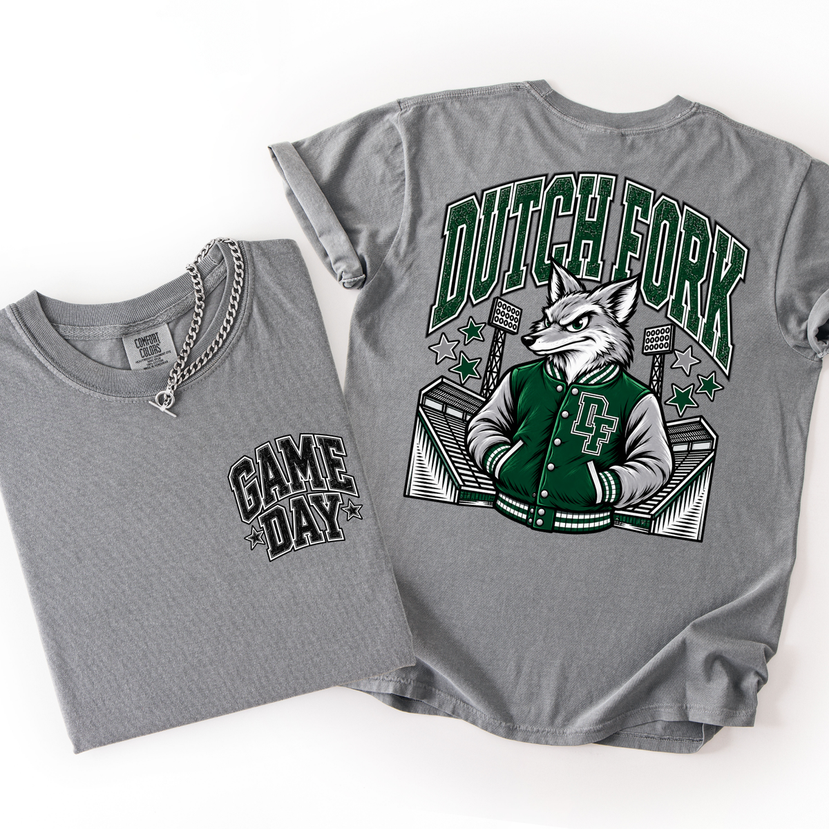 Dutch Fork Football Mascot Comfort Colors Tee- YOUTH & ADULT