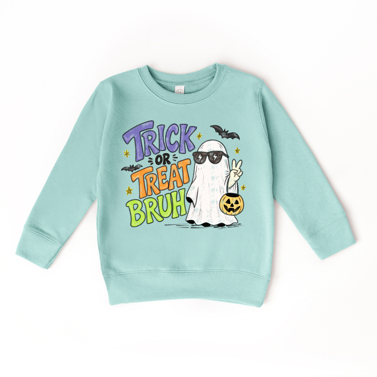 Trick Or Treat Bruh- Boys Ghost Trendy Sweatshirt