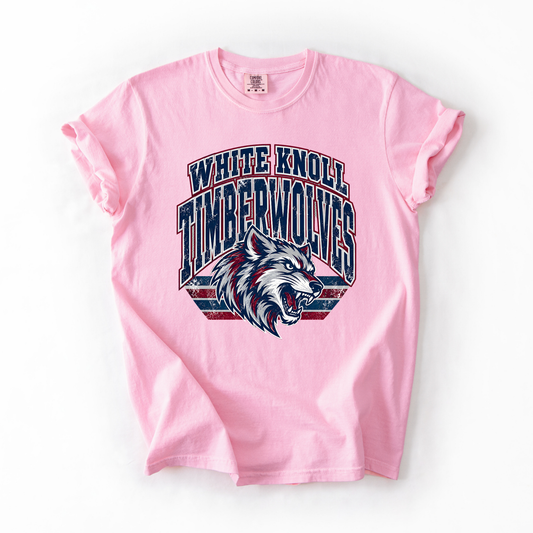 Timberwolves Vintage Mascot Comfort Colors Tee- YOUTH & ADULT