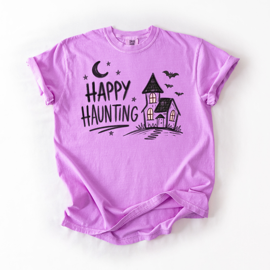 Happy Haunting- Doodle Halloween Women's Printed Tee