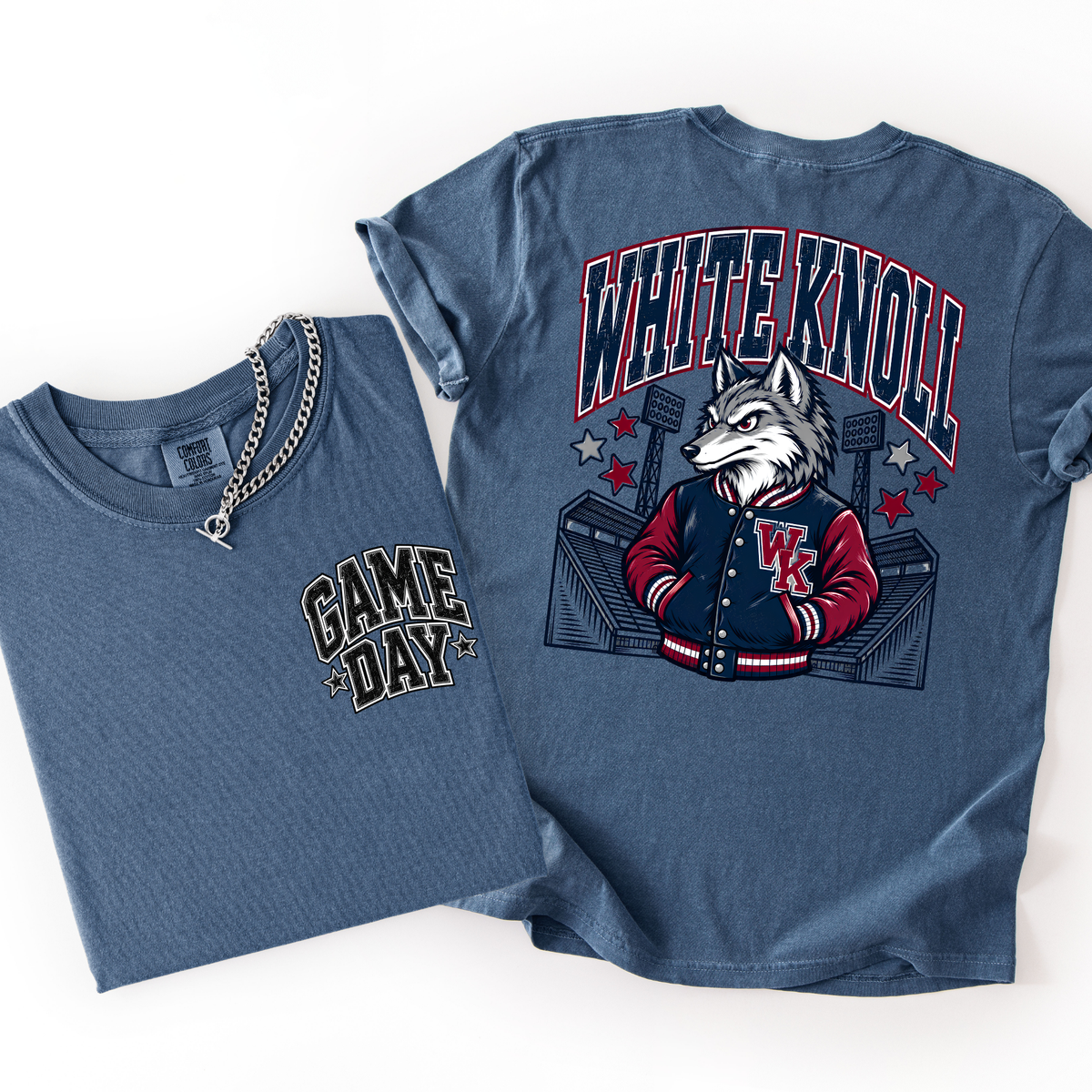 Timberwolves Football Mascot Comfort Colors Tee- YOUTH & ADULT