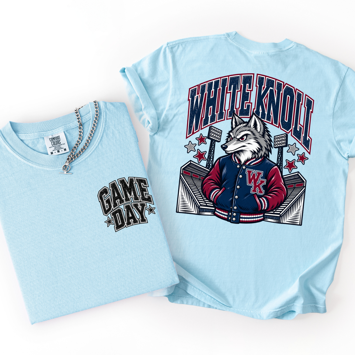 Timberwolves Football Mascot Comfort Colors Tee- YOUTH & ADULT