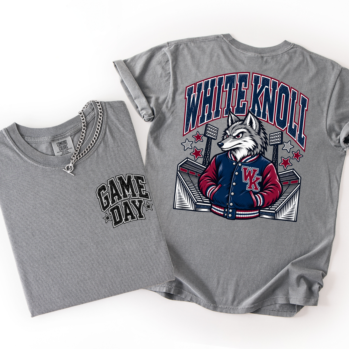 Timberwolves Football Mascot Comfort Colors Tee- YOUTH & ADULT