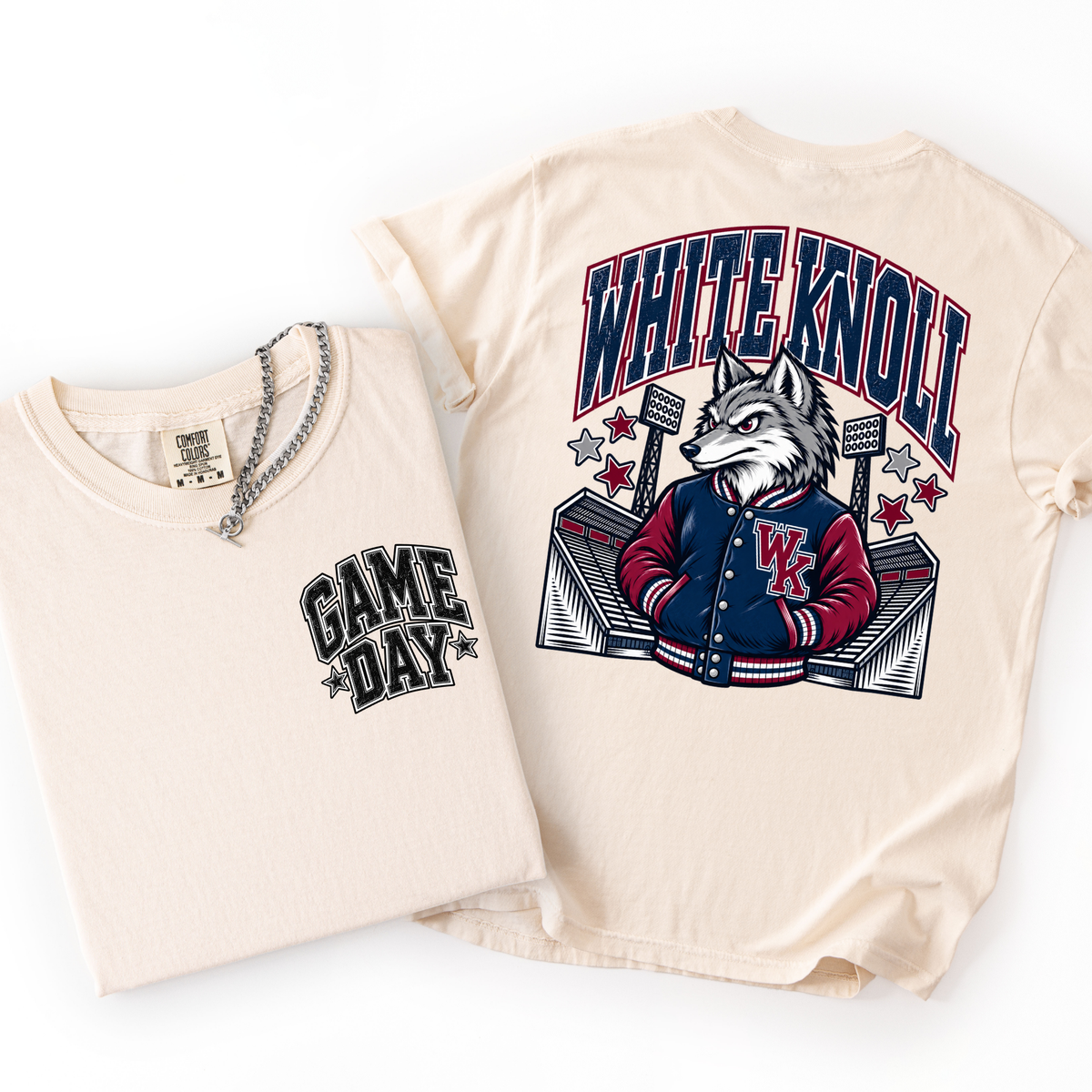 Timberwolves Football Mascot Comfort Colors Tee- YOUTH & ADULT