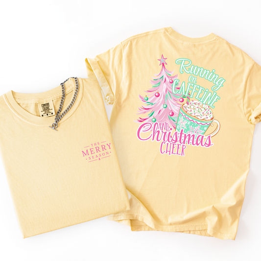 Running On Christmas Cheer- Pocket Back Women's Tee