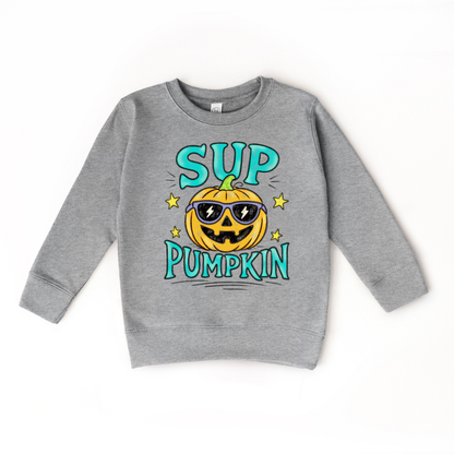 Sup Pumpkin- Boy Halloween Bruh Sweatshirt