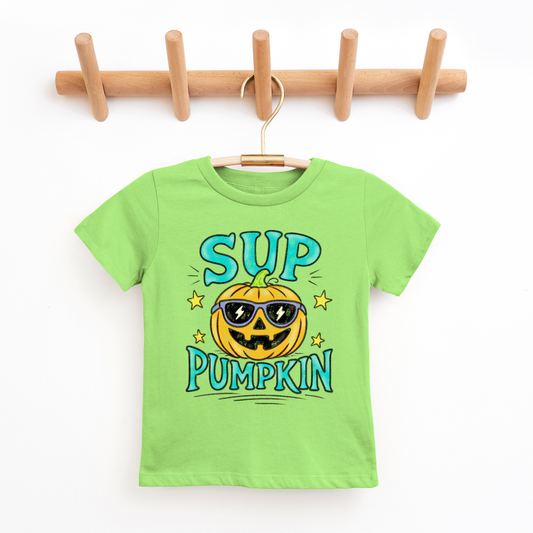 Sup Pumpkin- Retro Cartoon Halloween Boys Tshirt