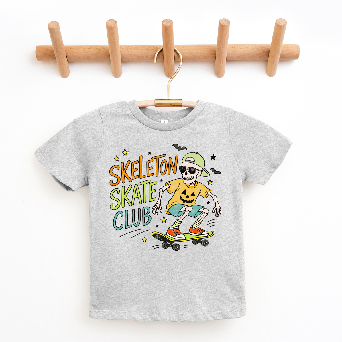 Skeleton Skate Club- Retro Halloween Boys Tshirt