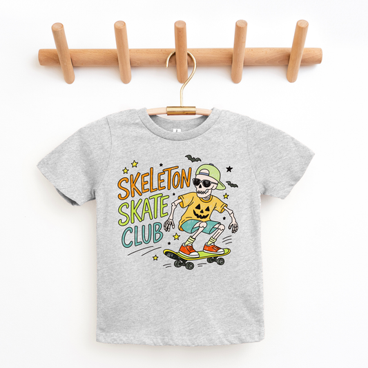 Skeleton Skate Club- Retro Halloween Boys Tshirt