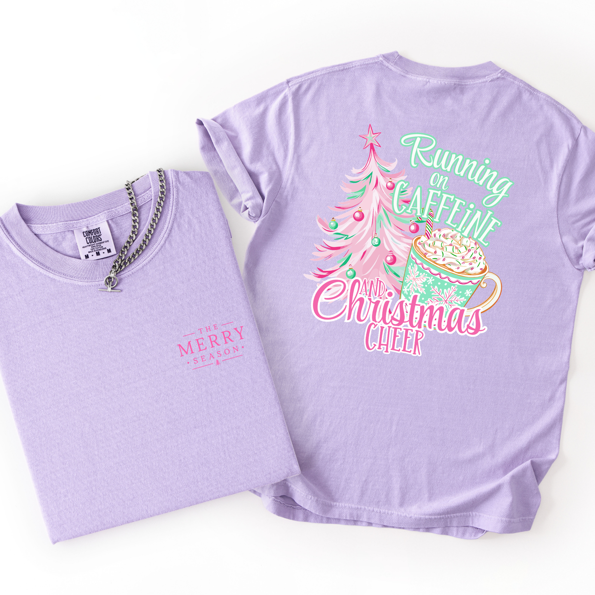 Running On Christmas Cheer- Pocket Back Women's Tee