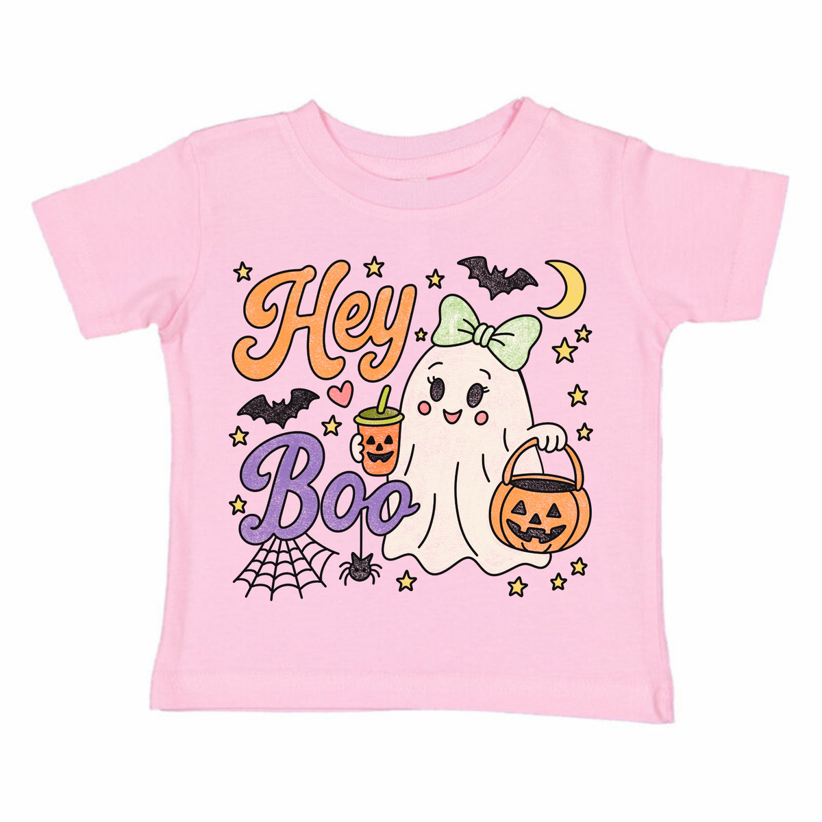Hey Boo- Preppy Girl Trick Treat Ghost Halloween Tee