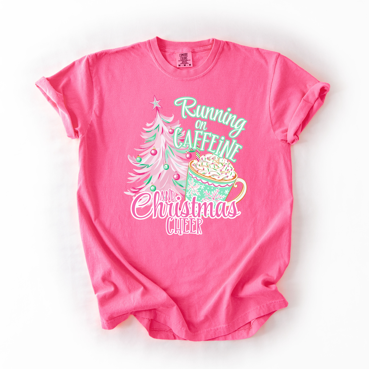 Running On Christmas Cheer- Women's Printed Tshirt