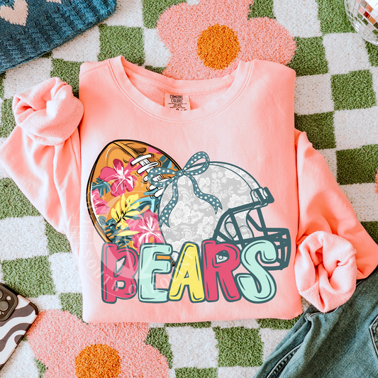 Bears-Floral Football Mascot