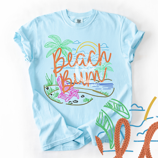 Beach Bum- Faux Embroidery PNG