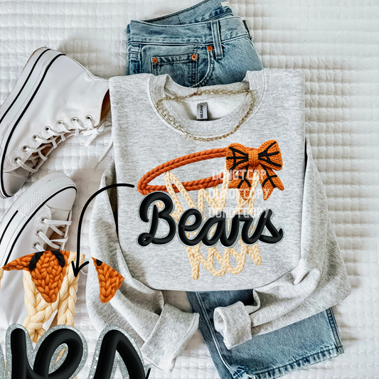Bears- Basketball Faux Yarn Mascot- PNG