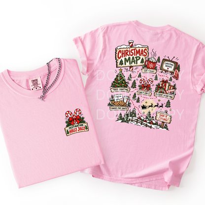 Christmas Roadtrip Map- Tshirt