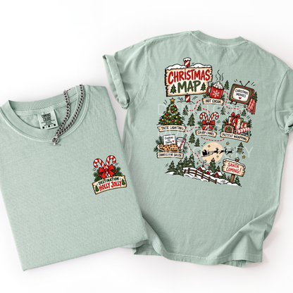 Christmas Roadtrip Map- Tshirt