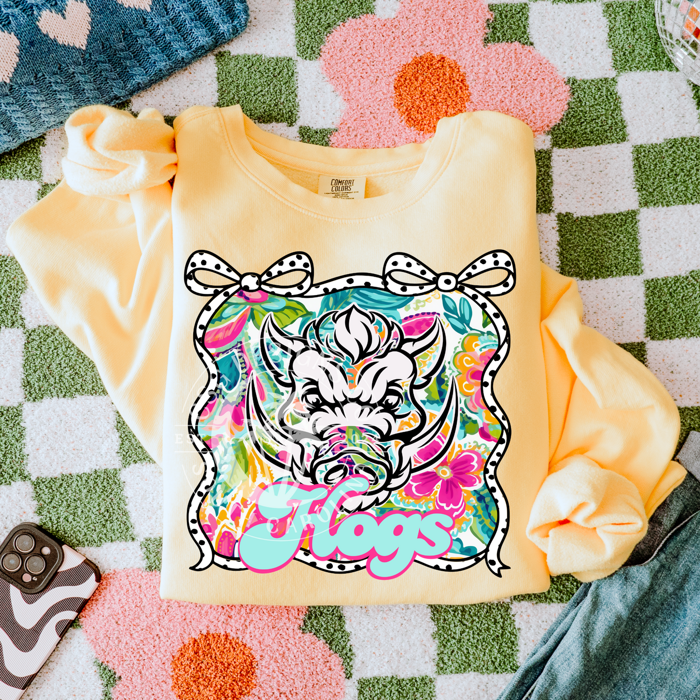 Hogs- Floral Bow Mascot