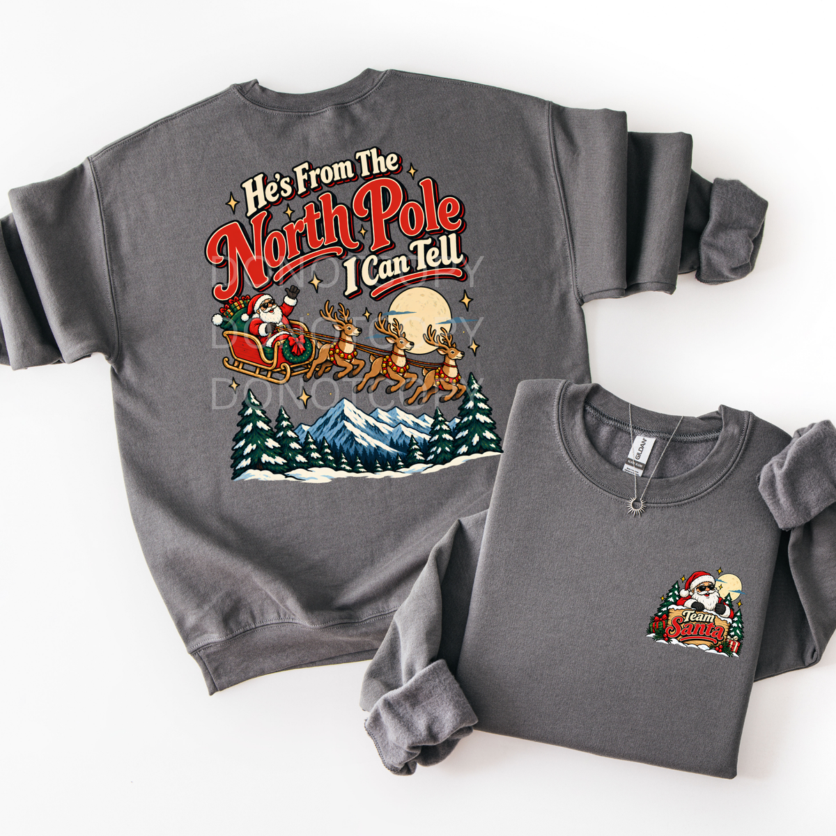 He's From The North Pole I Can Tell- Retro Sweatshirt