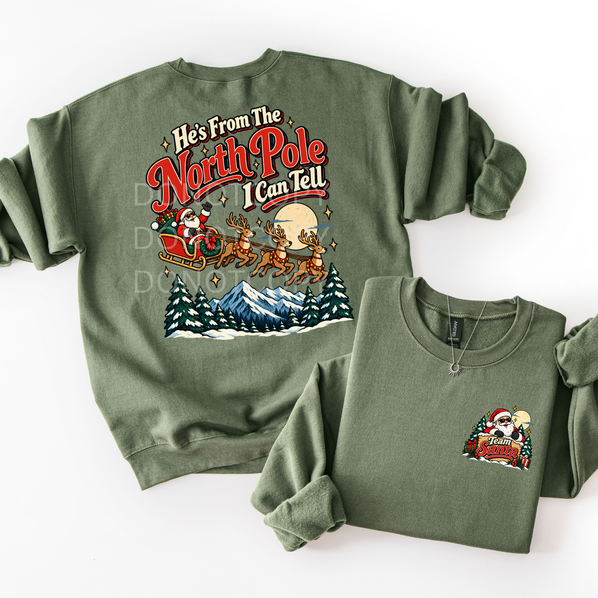 He's From The North Pole I Can Tell- Retro Sweatshirt
