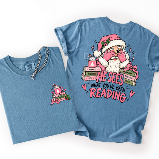 He Sees What You've Been Reading- Tshirt
